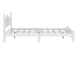 Full Size Wood Platform Bed Frame,Retro Style Platform Bed with Wooden Slat Support,White 43376167