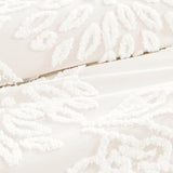 Full/Queen 3 Piece Tufted Cotton Chenille Floral Duvet Cover Set B035129181