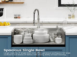 Stainless Steel Kitchen Sink, 36x22 Single Bowl, Overmount Handmade Sink in Brushed, with Cutting T3177P296185