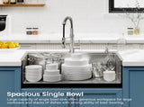 Stainless Steel Kitchen Sink, 36x22 Single Bowl, Overmount Handmade Sink in Brushed, with Cutting 11762883