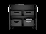 Multistorage Cabinet 35" H, two doors, two interior shelves, four wheels, Black B097133012
