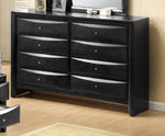 ZUN 1Pc Contemporary 8 Drawer Dresser Black Finish Solid Wood Wooden Bedroom Furniture B011P216697