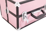 ZUN SM-2083 Aluminum Alloy Makeup Train Case Jewelry Box Organizer Pink 83925841