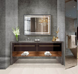 40*30inch LED Bathroom Beveled Mirror,3000-6000K Gradient Front and Backlit LED Mirror for W2091P214096