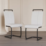 ZUN Modern Dining Chairs,PU Faux Leather High Back Upholstered Side Chair with C-shaped Tube. Black W2189138536