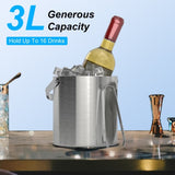 3L Ice Holder Ice Double-Wall Stainless Steel Insulated Ice Bucket 3L Ice Holder Ice 51296578