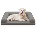 ZUN 36" Orthopedic Dog Bed,Egg-Foam Dog Crate Bed with 3-Side Bolster and Removable Washable Bed 18758361