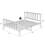 Metal Platform Bed frame with Headboard and Footboard,Sturdy Metal Frame,No Box Spring Needed W57868844