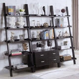 ZUN Cappuccino Ladder 5-Shelf Bookcase B062P153772