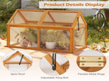 Orange Portable Garden Hot House, Sturdy Wooden Greenhouse for Vegetables Fruits Flowers 07427865