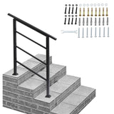 Handrails for Outdoor Steps, Wrought Iron Handrail Fits 1 or 3 Steps, Transitional Handrail with 50985893