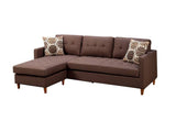 Chocolate Polyfiber Sectional Sofa Living Room Furniture Reversible Chaise Couch Pillows Tufted Back B011127927