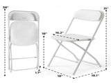 Folding Chairs, 4/6/10-Pack White Indoor Outdoor Stackable Portable for Events, Offices, Weddings 85824238