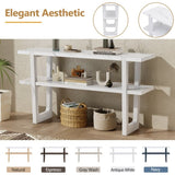 TREXM Retro Elegant Console Table with Marble-Effect Top and Versatile Storage Solutions for N715P196906K