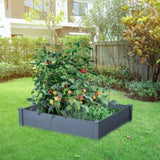 Raised Garden Bed 48x48x10'', Outdoor Wood Planter Box Over Floor, Tool-Free Assembly 41505190