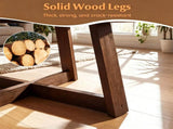30 Inch Round Farmhouse Coffee with Pine Wood Legs, 2.6" Thicktop Stable X-Base Accent 01816248