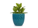 Handmade Teal Cyan Ceramic Flower Pot, 16.54" W x 21.26" H, Large Planter for Indoor & Outdoor W3273P326367
