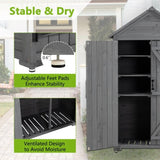 Outdoor Storage Cabinet, Garden Wood Tool Shed, Outside Wooden Shed Closet with Shelves and Latch W142291651