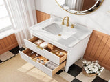 Fully Assembled 36'' White Freestanding Single Sink Bathroom Vanity with 2 Handle Sets and W1826P439634