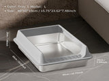 grey L10 Stainless steel cat litter box, made of thickened material to prevent scratching and 67346199