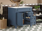 24" Bathroom Vanity with Ceramic Sink, Small Bathroom Sink Cabinet, Modern Cabinet with 2 Drawers N710P318989C
