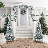 4.5ft Christmas Tree with Snow Flocked Branches - 242 High-Density Tips, Premium PVC, Foldable Metal 30811929