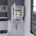 ZUN Balboa Wall Cabinet, Towel Bar, 1 Door White B200P242416