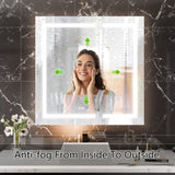 Smart LED Medicine Cabinet with Built-in High-Power Outlet 36*36inch Stepless Dimming & Anti-Fog W637P148122