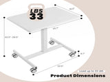 Standing Desk with Mobile Rolling Wheels Portable Desk & Overbed Laptop, Height Adjustable Small 36393587