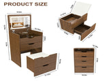 3-in-1 Vanity Desk with Lighted Mirror & Stool, Flip Top Makeup Dressing Table, Compact Storage for W2699P478802