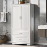 ZUN Tall Bathroom Storage Cabinet, Cabinet with Two Doors and Drawers, Adjustable Shelf, MDF Board, 44112722