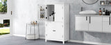 ZUN Elegant Bathroom Floor Storage Cabinet, Bathroom Storage Unit, Freestanding Cabinet with 4 Doors, N725P188461K