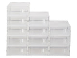 Shoe Storage Boxes 12 Pack Clear Plastic Stackable - White 16104791