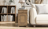 U-Can Vintage End Table Flip Top Side Table with USB Ports, One Multifunctional Drawer with cup N724P293133D