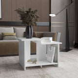 Weman 23.6" W Coffee Table with Open Shelf Living Room, Home Office Storage White B070P254772