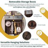 U-Can Hall Tree with 6 Hooks and Hinged Lid, Coat Hanger, Entryway Bench, Storage Bench, 3-in-1 N724P184891D