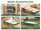 75 Inch Folding Bed with 5" Memory Foam Mattress, Space Saving Rollaway Guest Bed, Heavy-Duty Metal T2398P403868