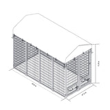 ZUN Outdoor Dog Kennel 8' x 6' x 4' with Waterproof Canopy Roof Heavy Duty Metal Dog Cage with Rotating 83189841