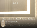 60x36" Frameless Eco-Friendly Silver Mirror Dual LED Light Strips Front and Back LightingUnable 31167470