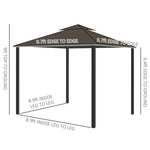 ZUN 10' x 10' Patio Gazebo, Aluminum Frame Double Roof Outdoor Gazebo Canopy Shelter with Netting & W2225142550