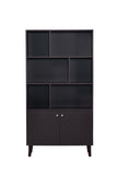 ZUN 67" Bookcase with Doors, 3-tier Bookshelf, Coffee W96539590