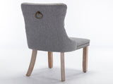 Nikki Collection Modern, High-end Tufted Solid Wood Contemporary Flax Upholstered Linen Dining Chair W114368384