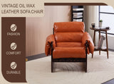 Medieval modern lounge chair,removable armrests, vintage oil wax leather sofa chair, vintage W2989P328542