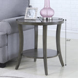Perth Contemporary Oval Shelf End Table, Gray T2574P164759