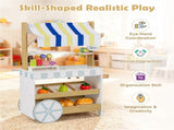 2-in-1 Wooden Grocery Store & Ice Cream Cart Playset with Accessories 95834899