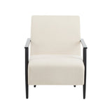 26.38" Modern Beige Lounge Chair with Polyester Upholstery and Sturdy Metal Frame, Ideal for Living N767P236501B