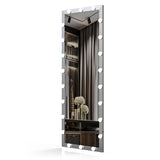 Hollywood Full Length Mirror with Lights Full Body Vanity Mirror with 3 Color Modes Lighted Standing W70832319