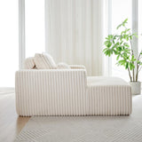 62.5-Inch Corduroy Sponge Sofa Lounge Chair,No Assembly Required,Fluffy Modern Sleeper Chair for W834P206038