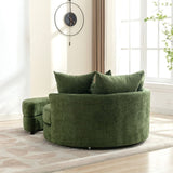 Orisfur. 360&deg Swivel Accent Barrel with Storage Ottoman & 4 Pillows, Modern Chenille Leisure WF323718AAF