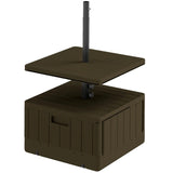 Weighted Umbrella Stand with Table Tray and Wheels - Brown 93041151